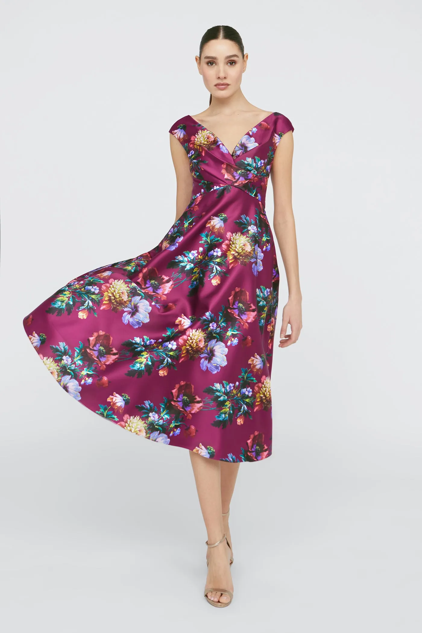 Kadence V Neck Dress sold by Theia product image thumbnail 5