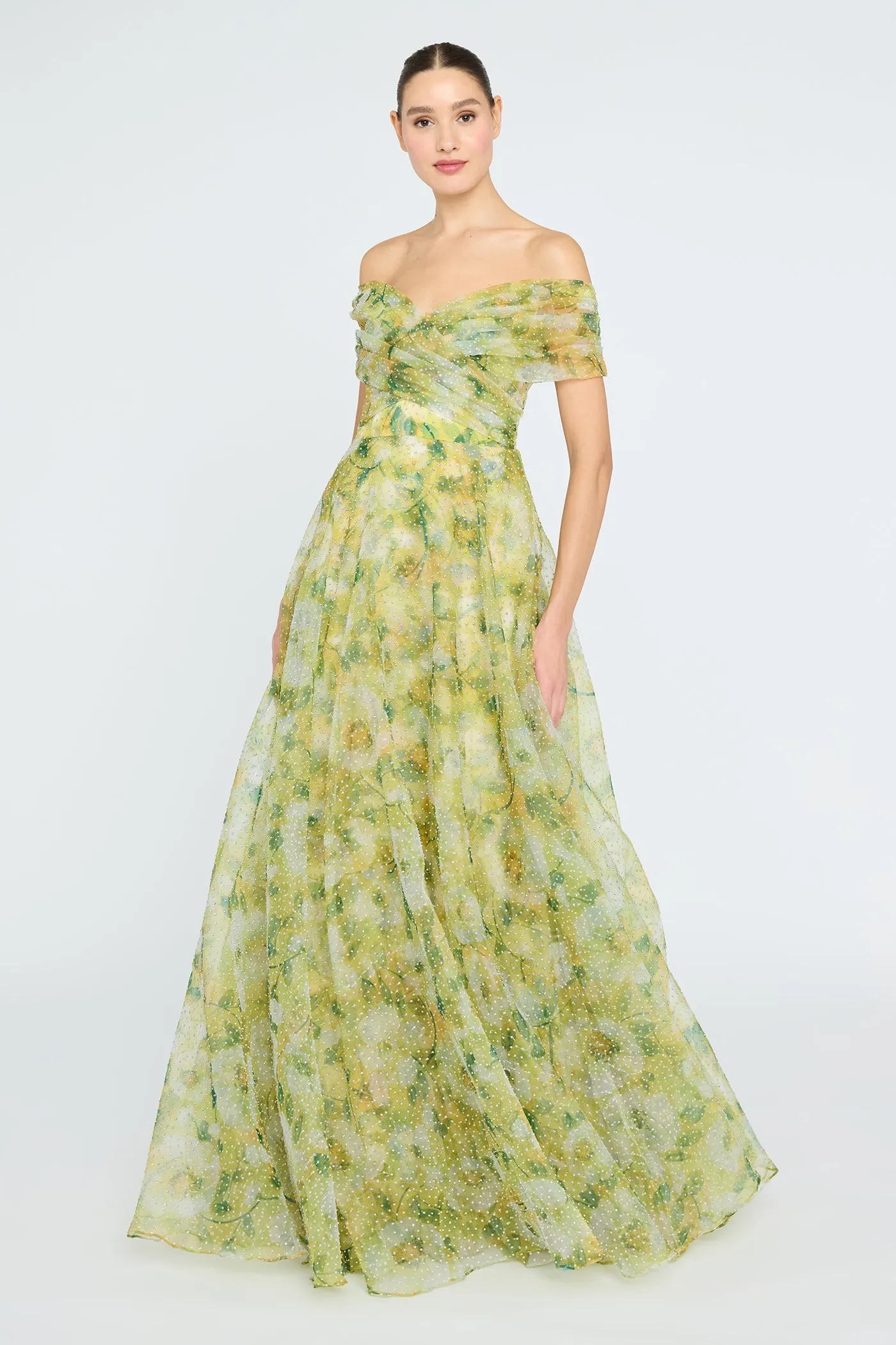 Ryan Off Shoulder A Line Gown sold by Theia product image thumbnail 5