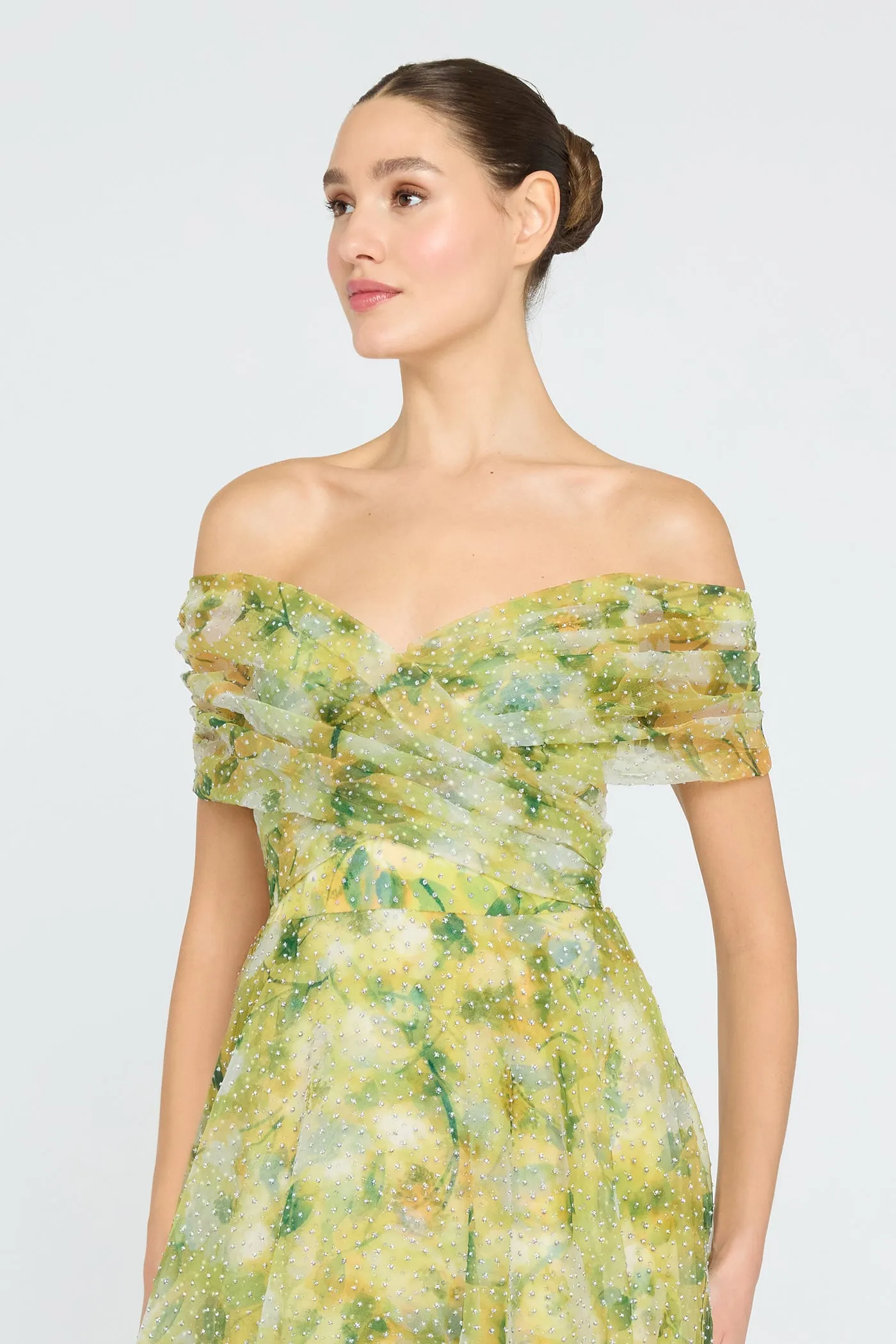 Ryan Off Shoulder A Line Gown sold by Theia product image thumbnail 4