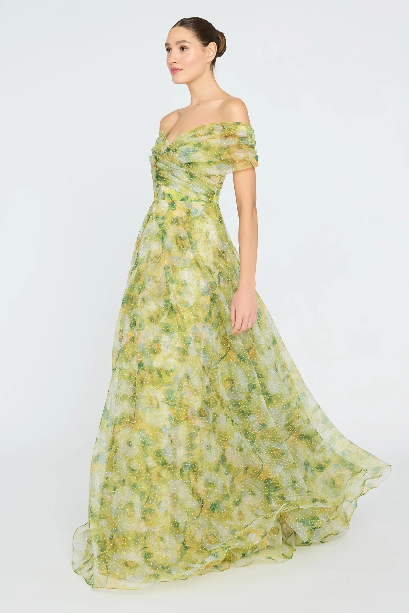 Ryan Off Shoulder A Line Gown sold by Theia product image thumbnail 3