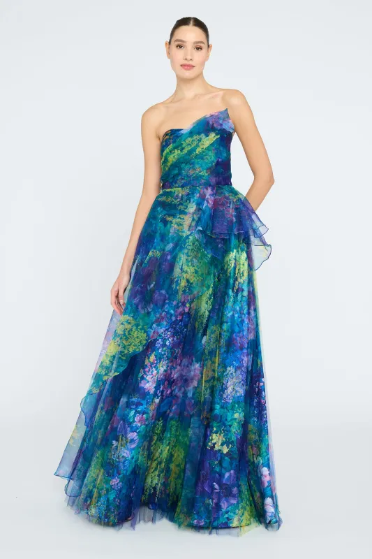 Taya Strapless Organza Gown sold by Theia