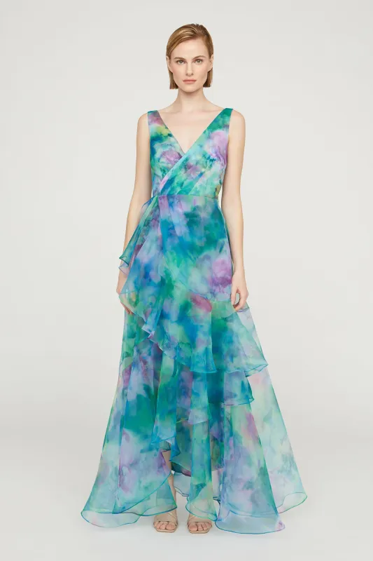 Karen Organza V Neck Gown sold by Theia
