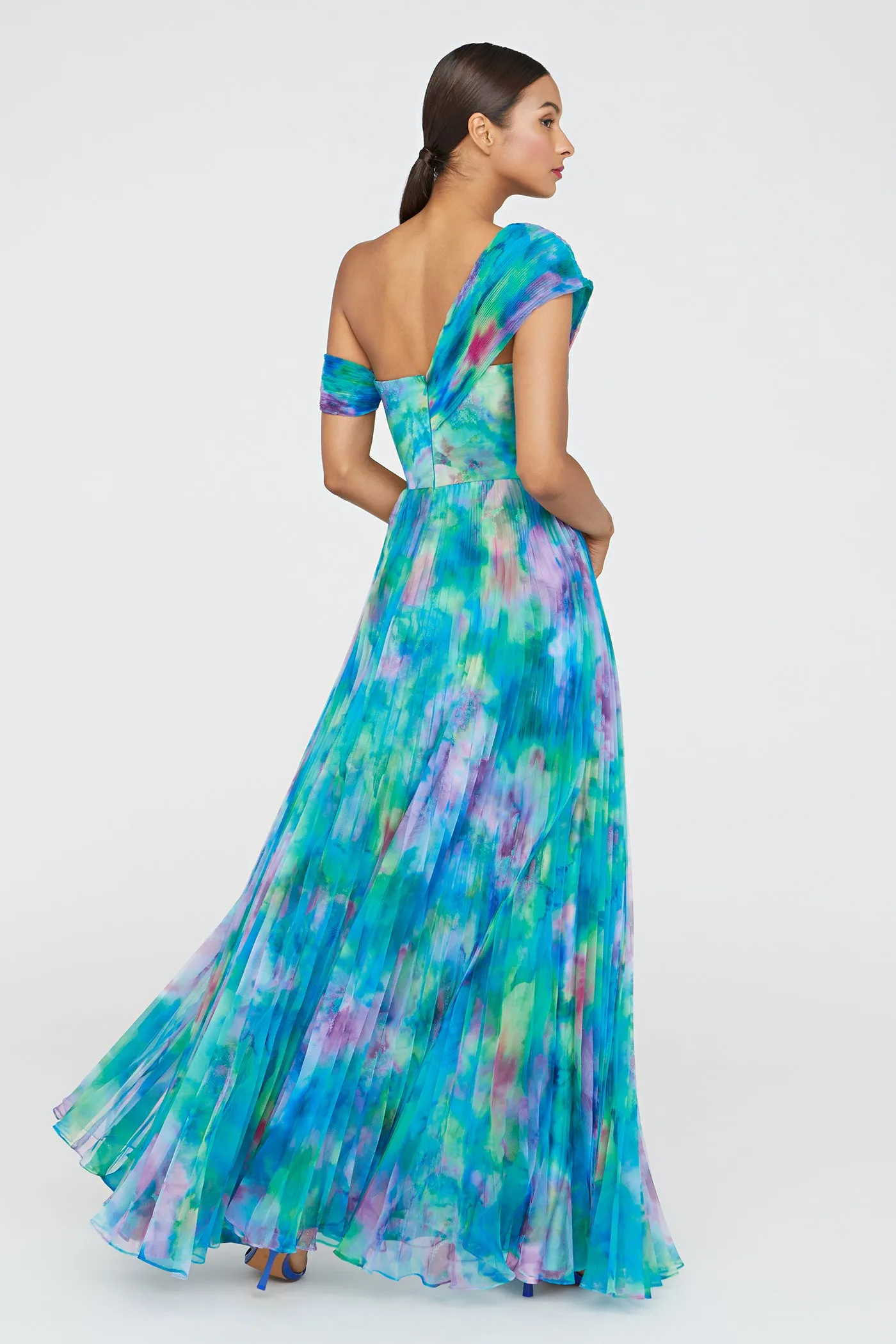 Davina Pleated Gown sold by Theia product image thumbnail 2