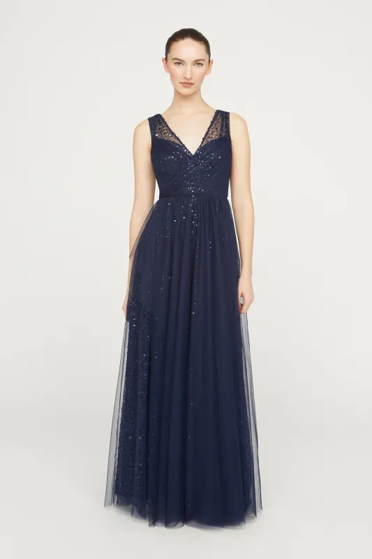 Kiana Beaded V Neck Gown sold by Theia