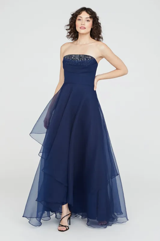 Aubrey Asymmetric Organza Gown sold by Theia