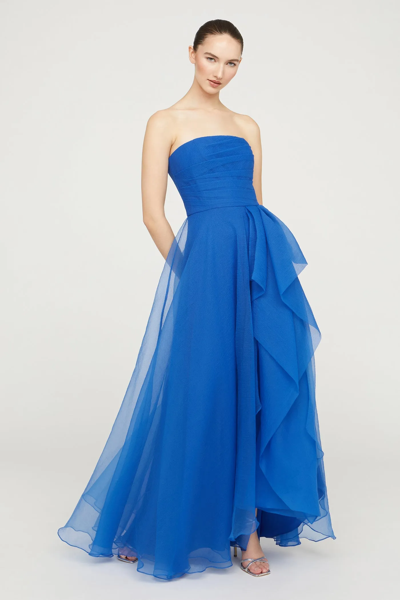 Teresa Strapless Draped Gown sold by Theia product image thumbnail 3