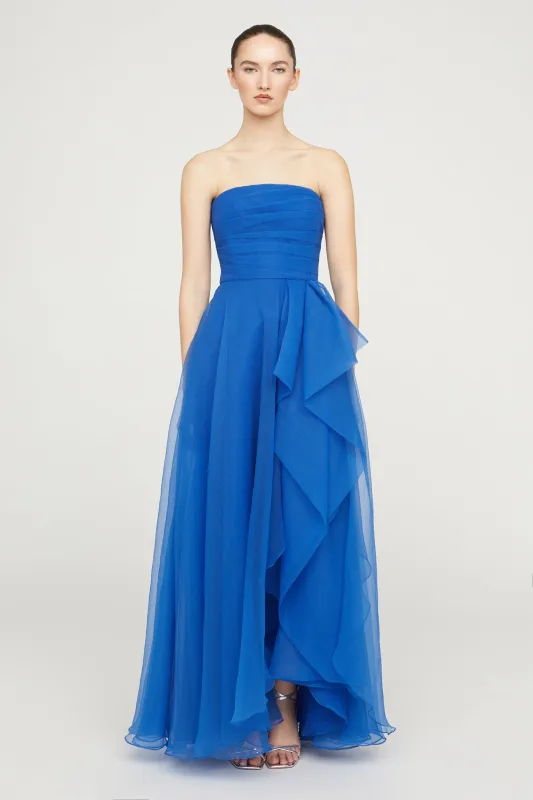 Teresa Strapless Draped Gown made by Theia