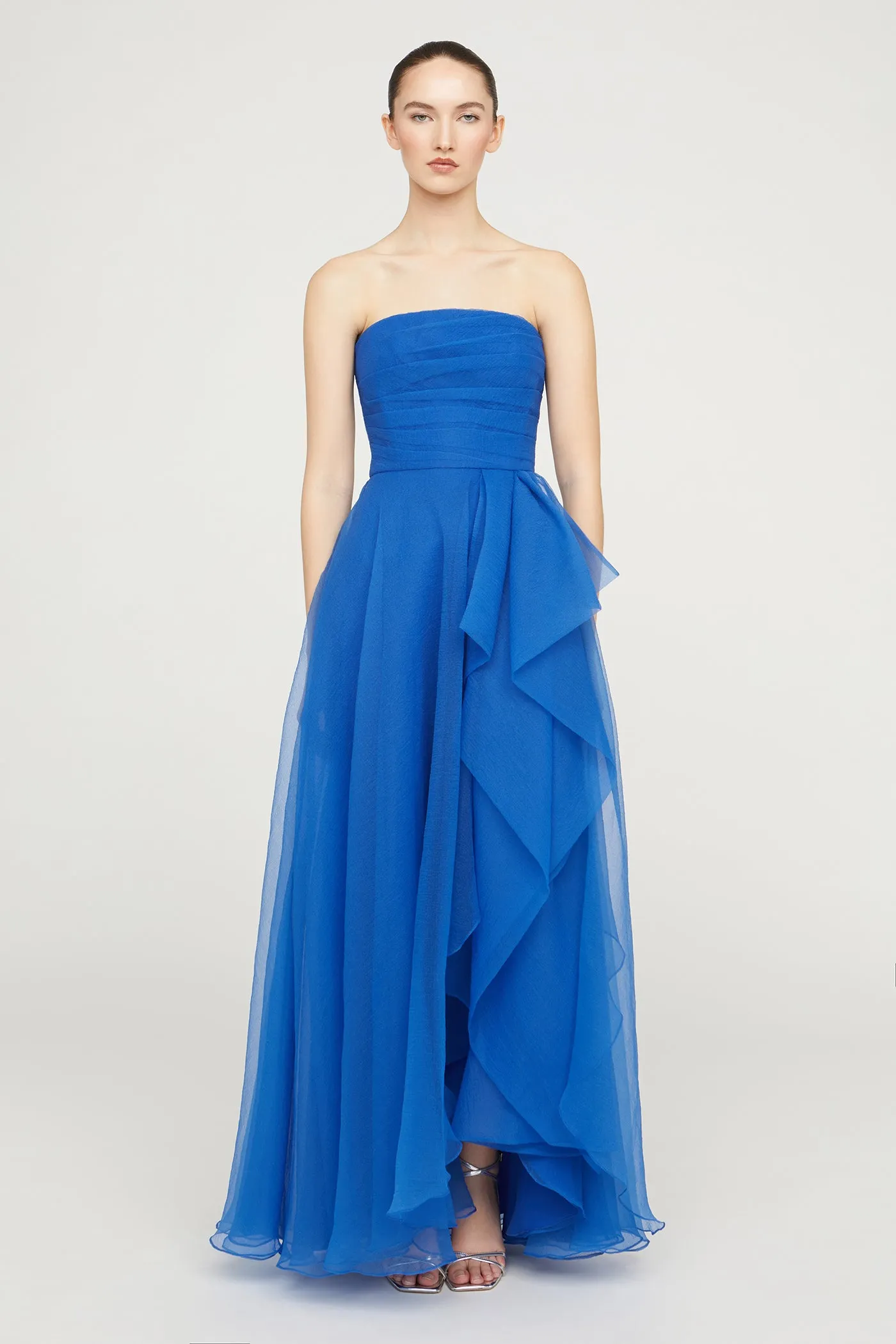 Teresa Strapless Draped Gown sold by Theia