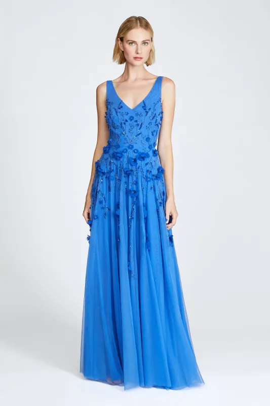 Fabiana Beaded Capelet Gown made by Theia
