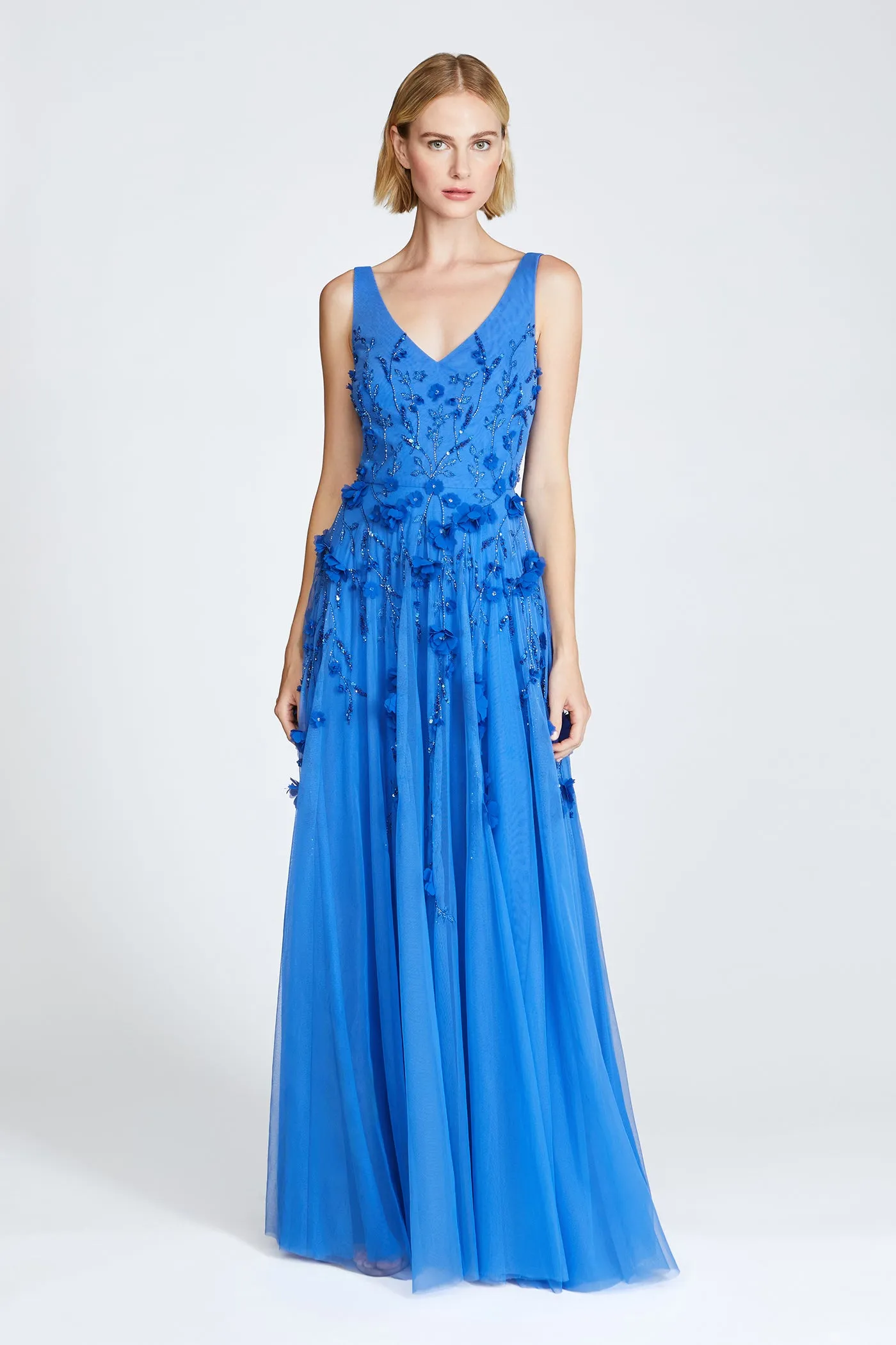 Fabiana Beaded Capelet Gown sold by Theia