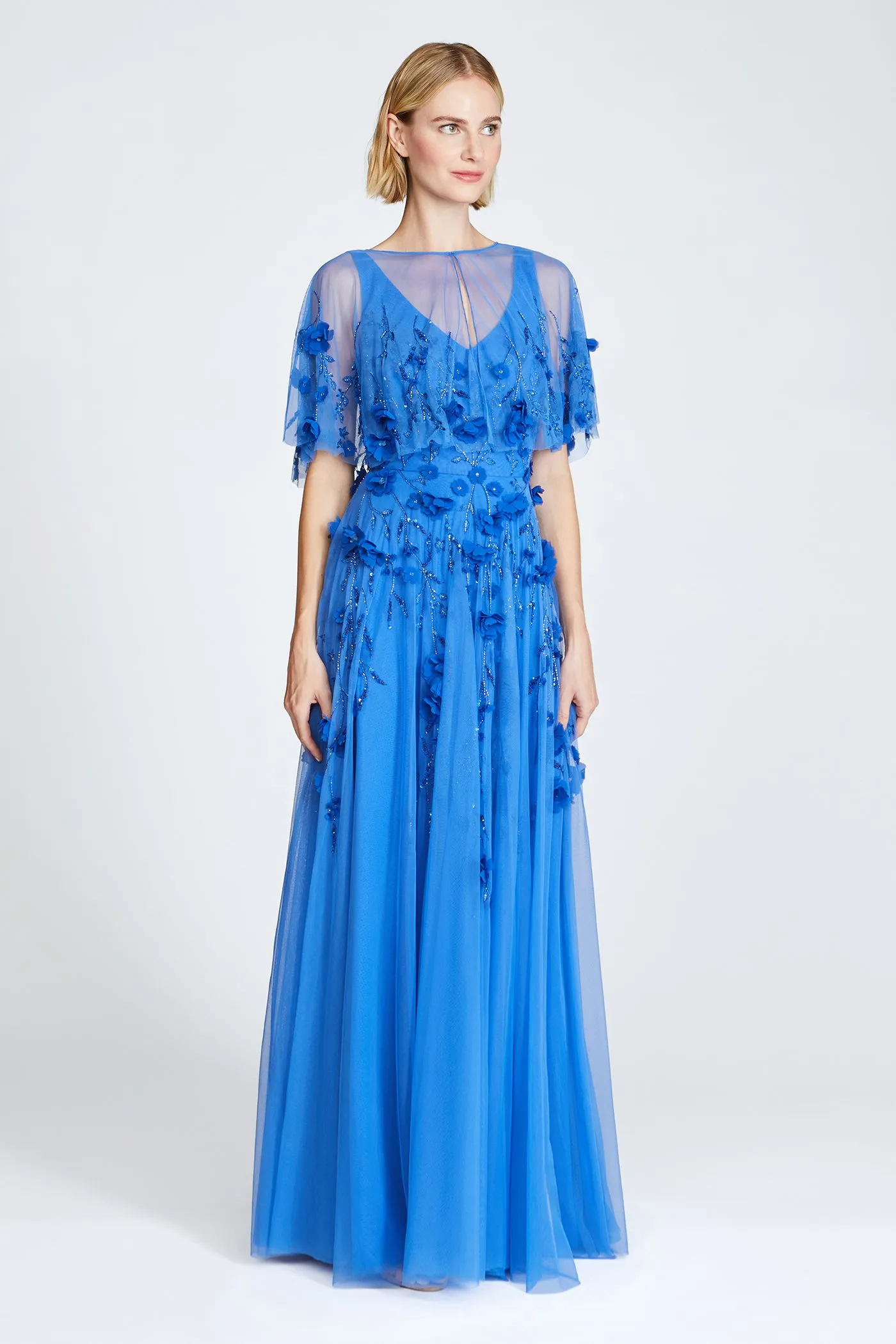 Fabiana Beaded Capelet Gown sold by Theia product image thumbnail 2