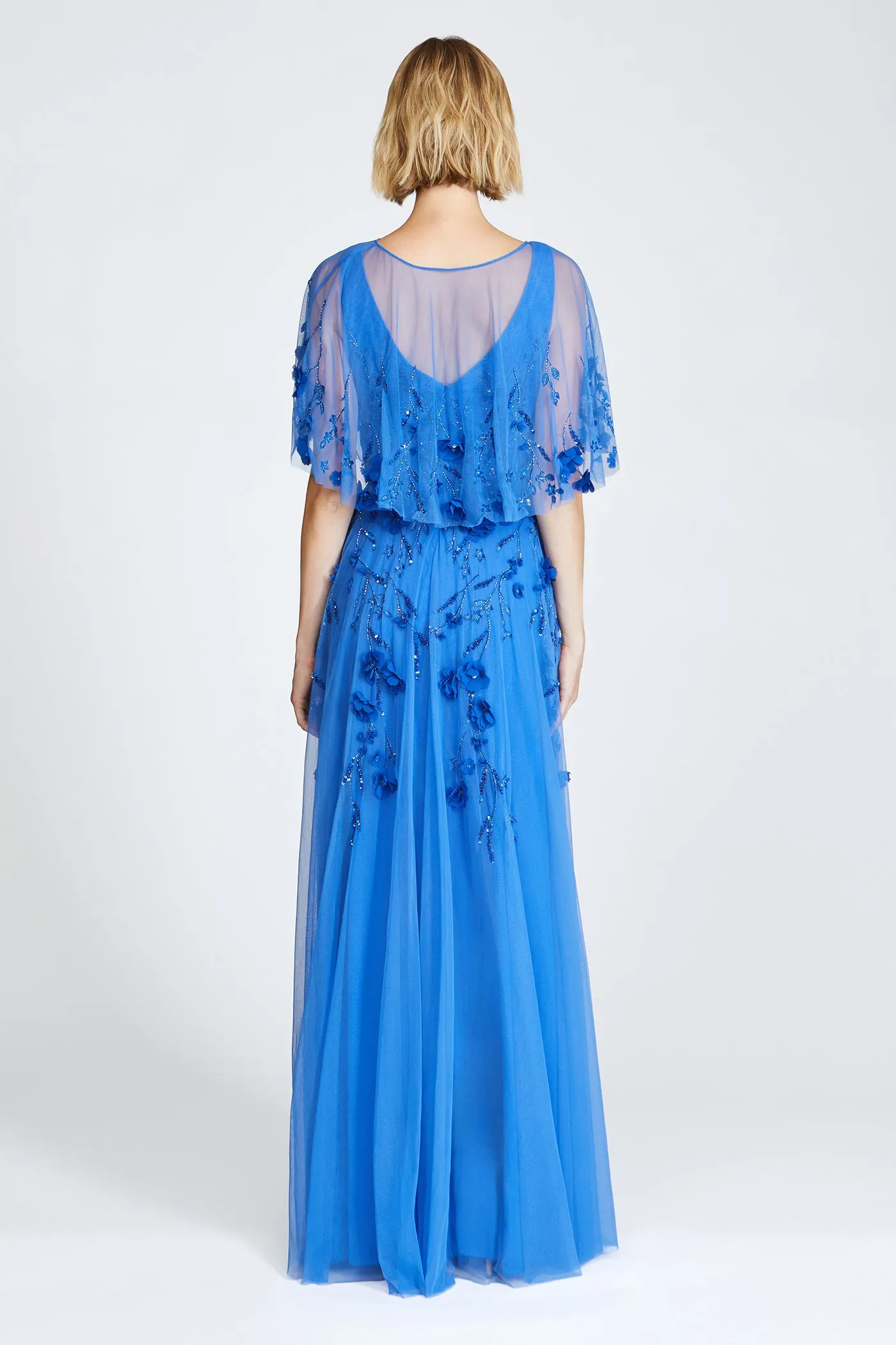 Fabiana Beaded Capelet Gown sold by Theia product image thumbnail 4
