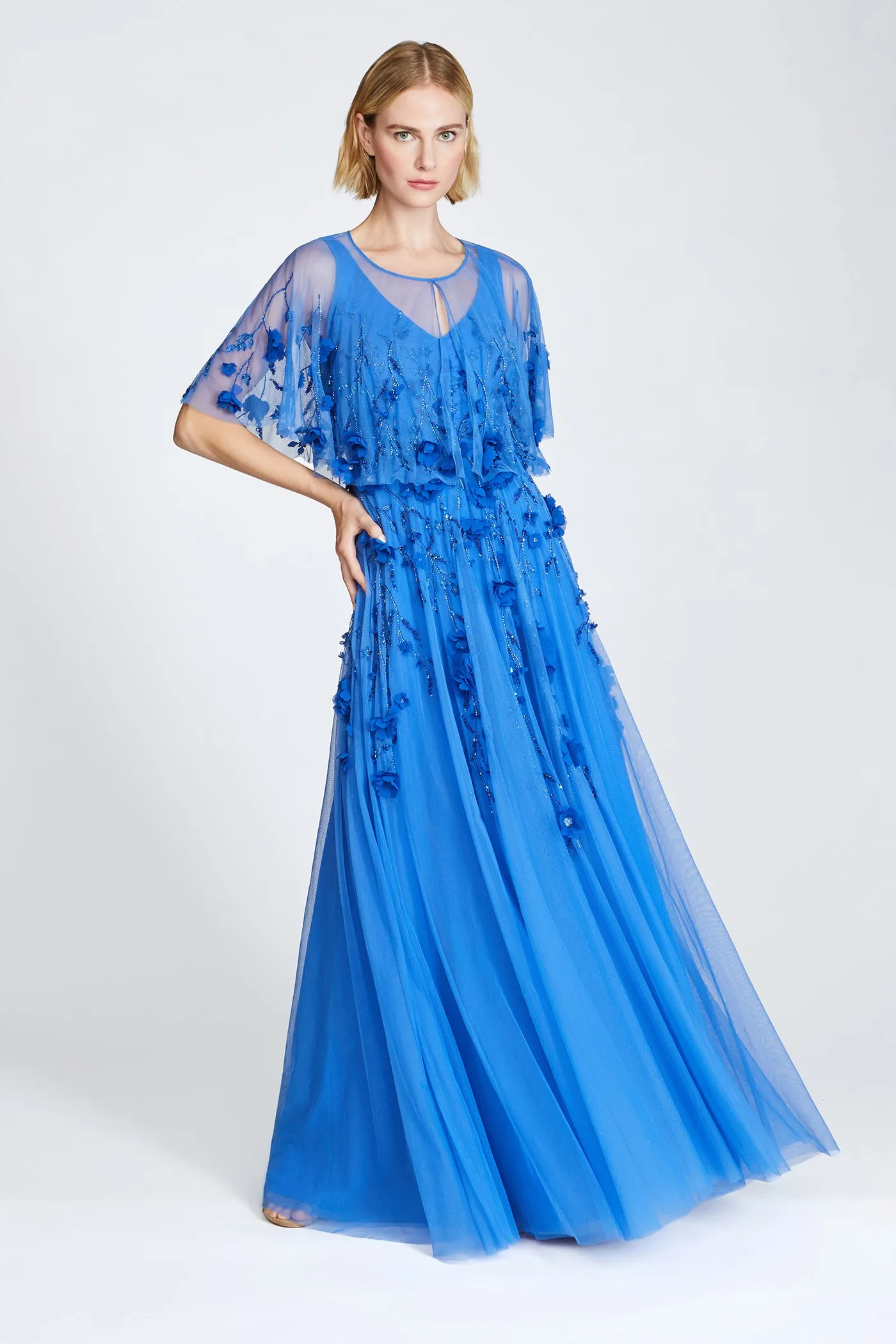 Fabiana Beaded Capelet Gown sold by Theia product image thumbnail 5