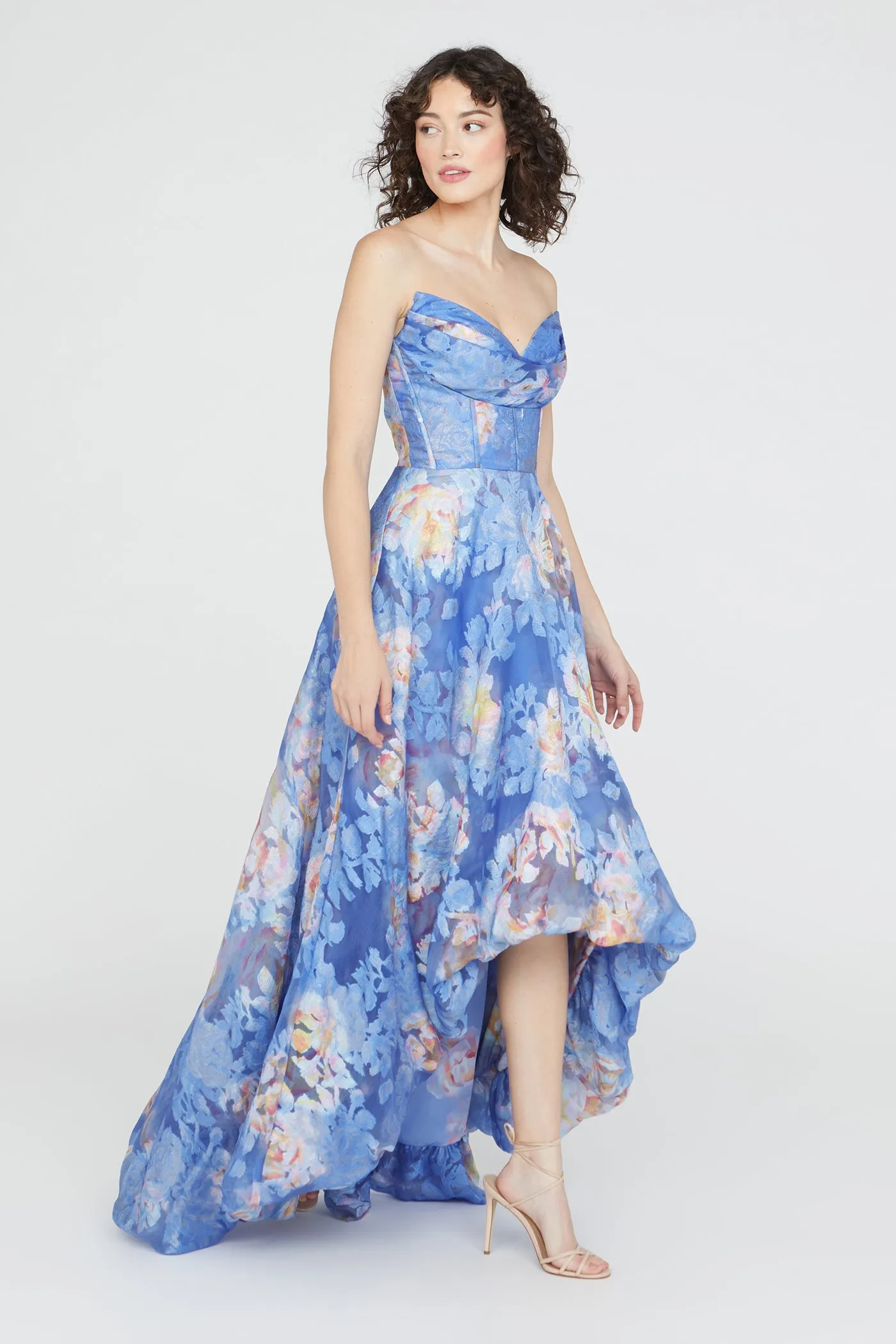 Wendy Bubble Hem Gown sold by Theia product image thumbnail 3