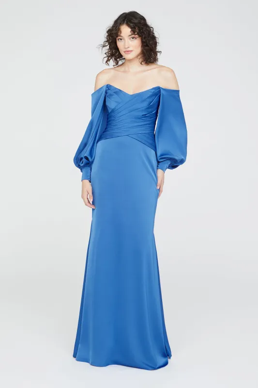 Milenia Draped Sleeve Gown sold by Theia