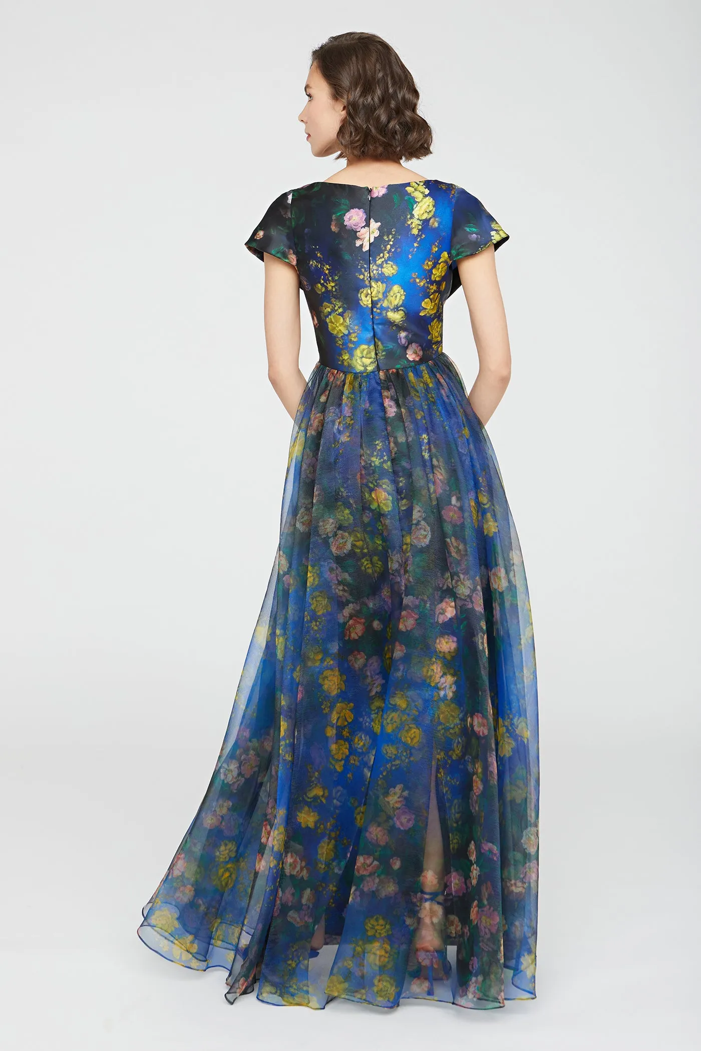 Nadia Draped V Neck Gown sold by Theia product image thumbnail 2