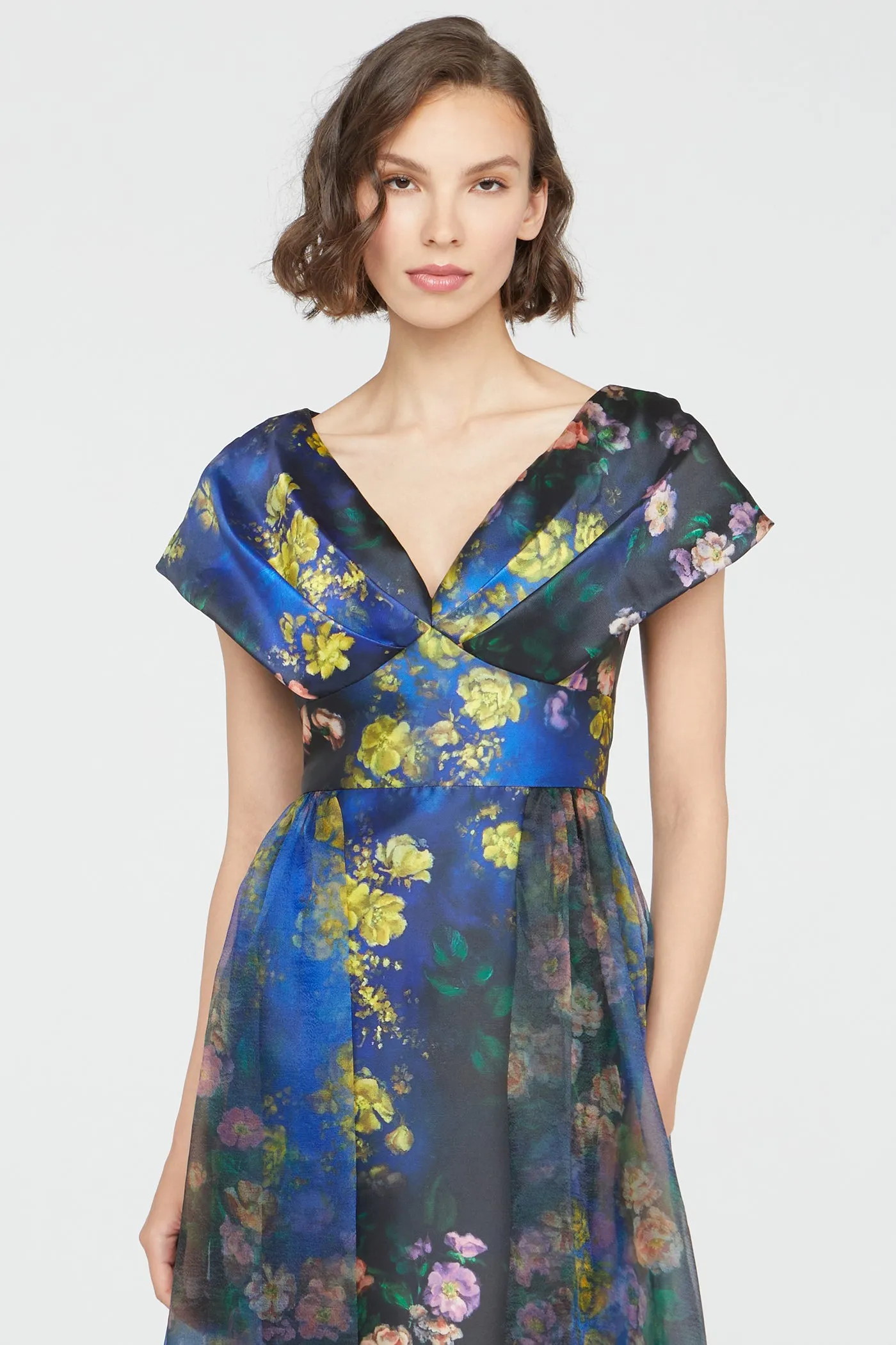 Nadia Draped V Neck Gown sold by Theia product image thumbnail 4