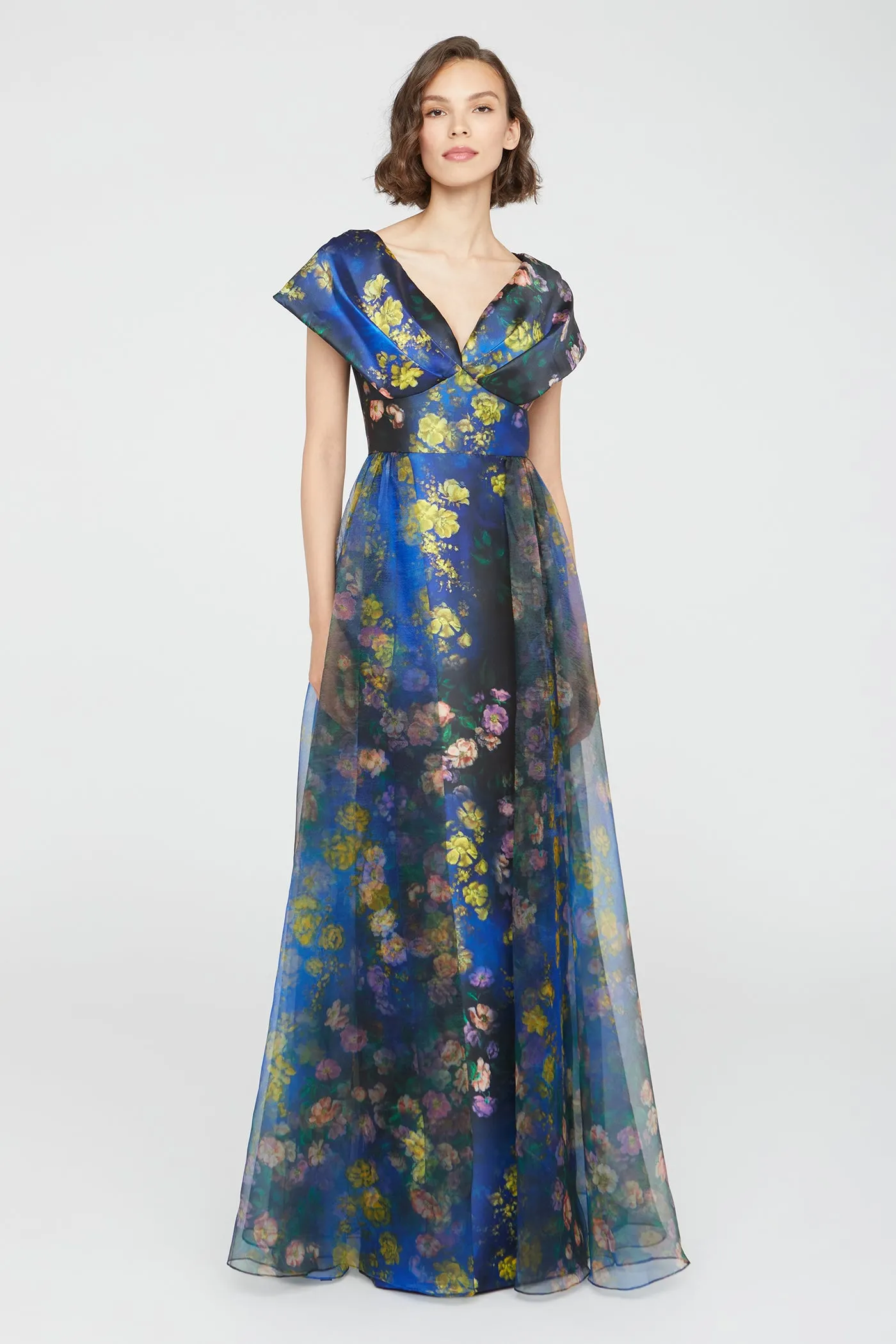 Nadia Draped V Neck Gown sold by Theia product image thumbnail 5