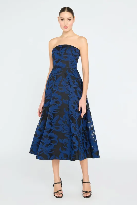 Laure Jacquard Midi Dress made by Theia