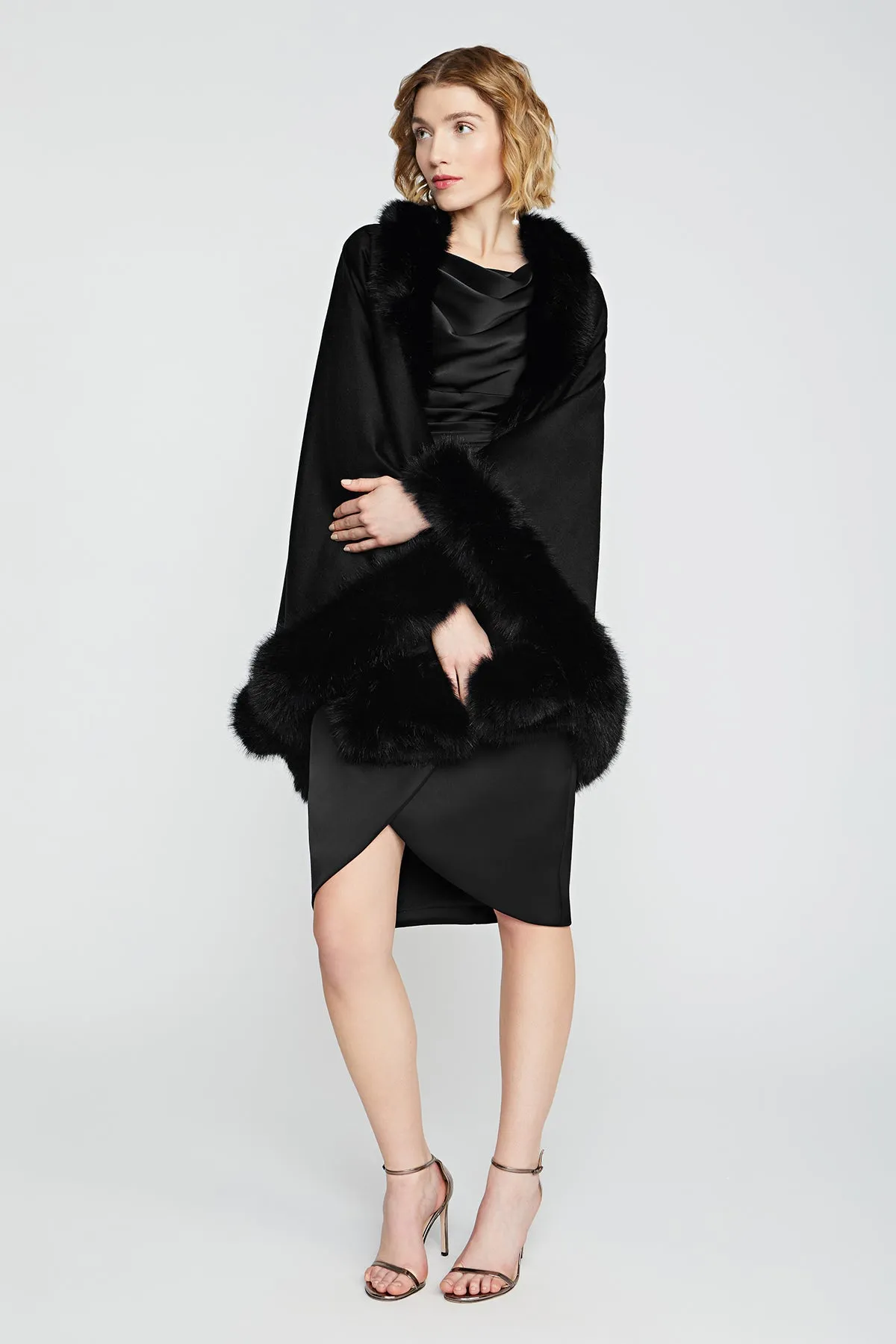 Wool And Cashmere Blend Cape sold by Theia product image thumbnail 4