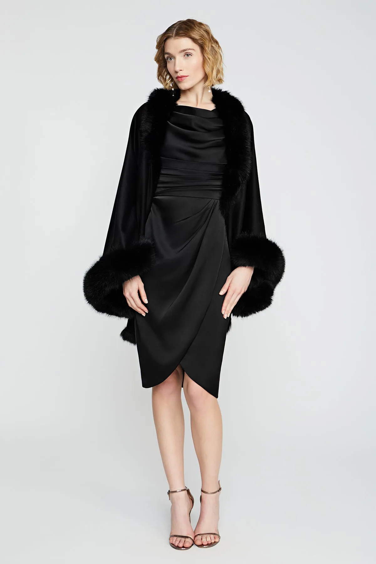 Wool And Cashmere Blend Cape sold by Theia product image thumbnail 3