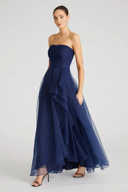 Teresa Strapless Draped Gown made by Theia