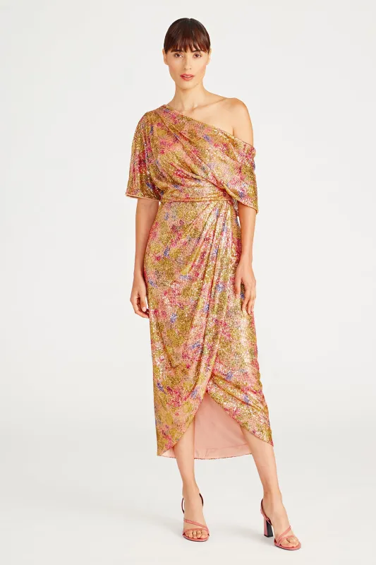 Jade Draped High Low Gown sold by Theia