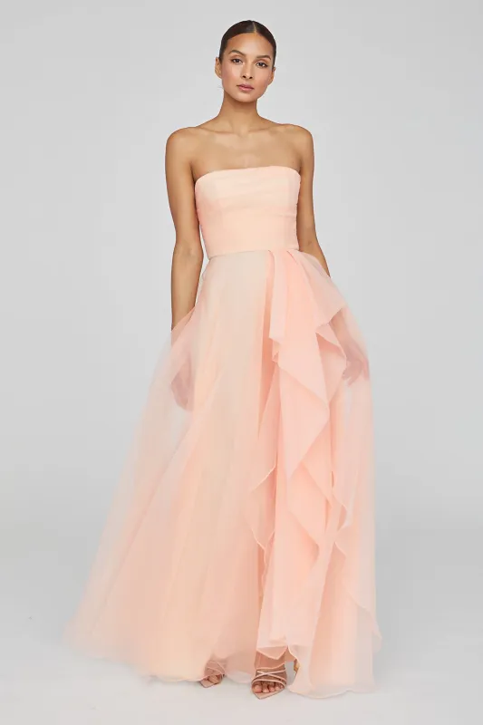Teresa Strapless Draped Gown made by Theia