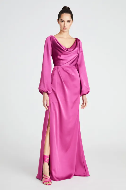 Eliana Cowl Satin Gown sold by Theia