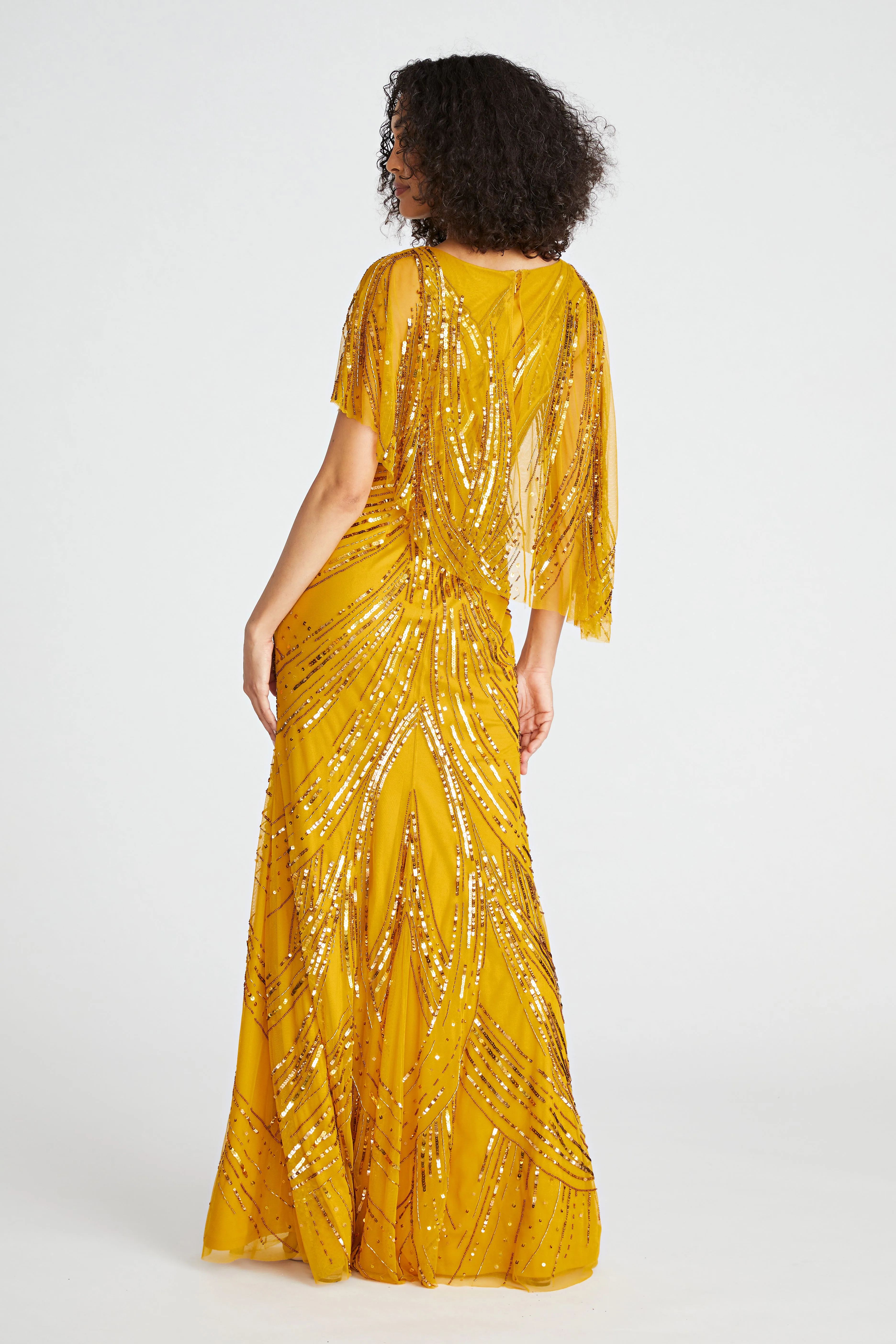 Ayla Beaded Shawl Gown sold by Theia product image thumbnail 2