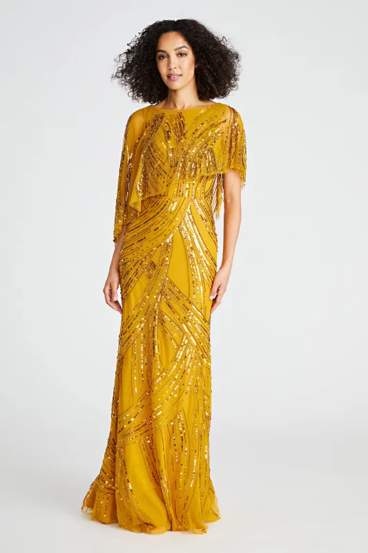 Ayla Beaded Shawl Gown sold by Theia