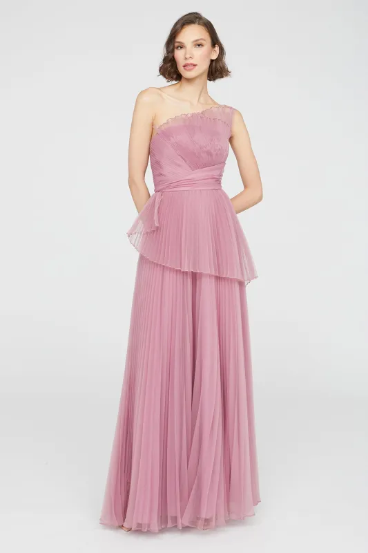 Delphine Pleated Organza Gown sold by Theia
