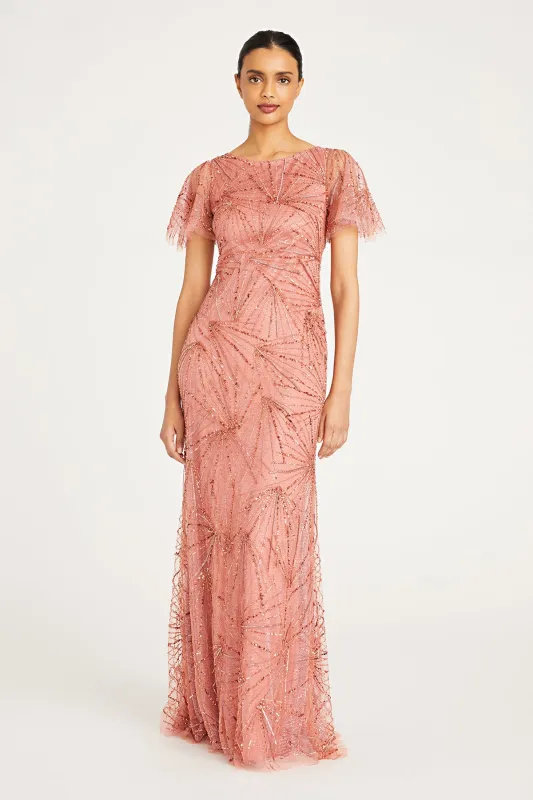 Esther Bateau Neck Beaded Gown sold by Theia
