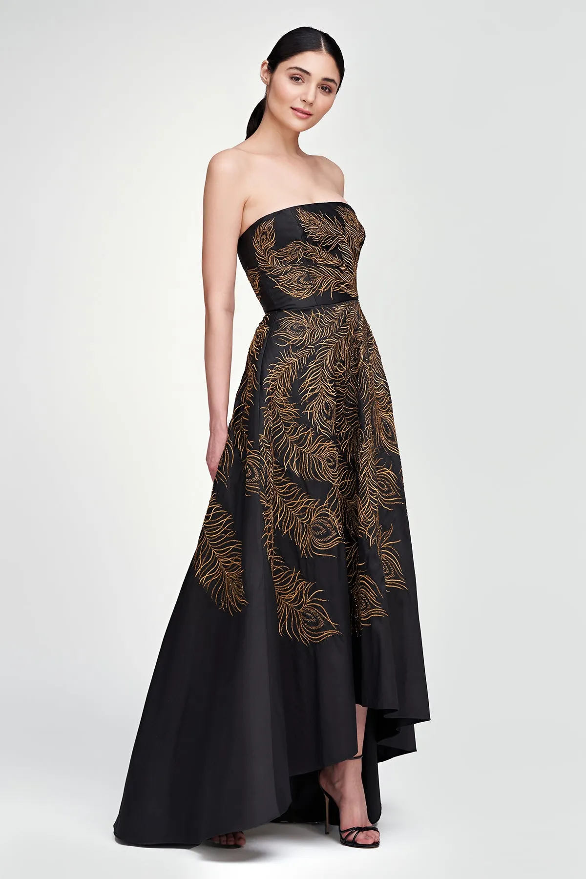 Erica Feather Embroidered Gown sold by Theia product image thumbnail 4