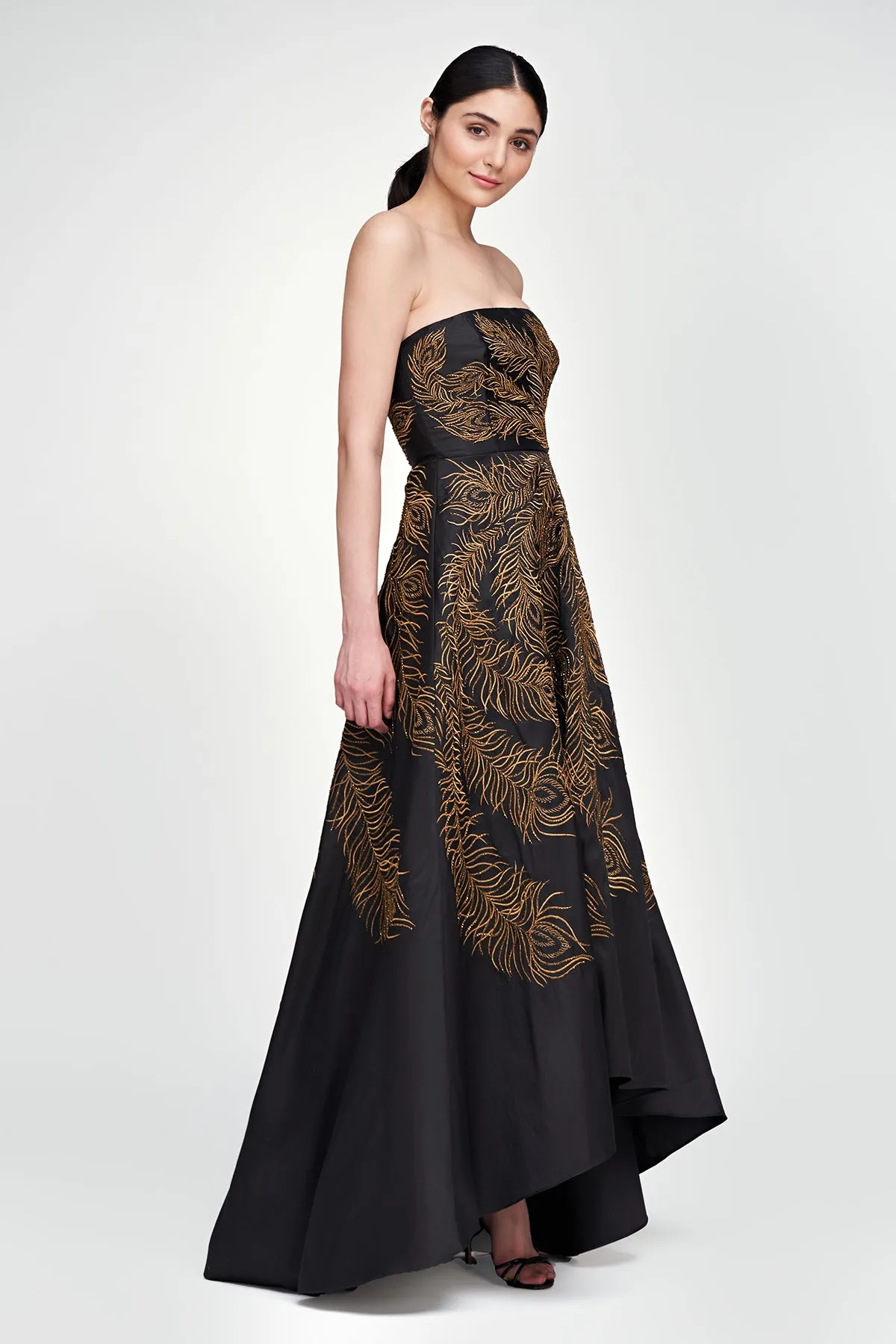 Erica Feather Embroidered Gown sold by Theia product image thumbnail 3