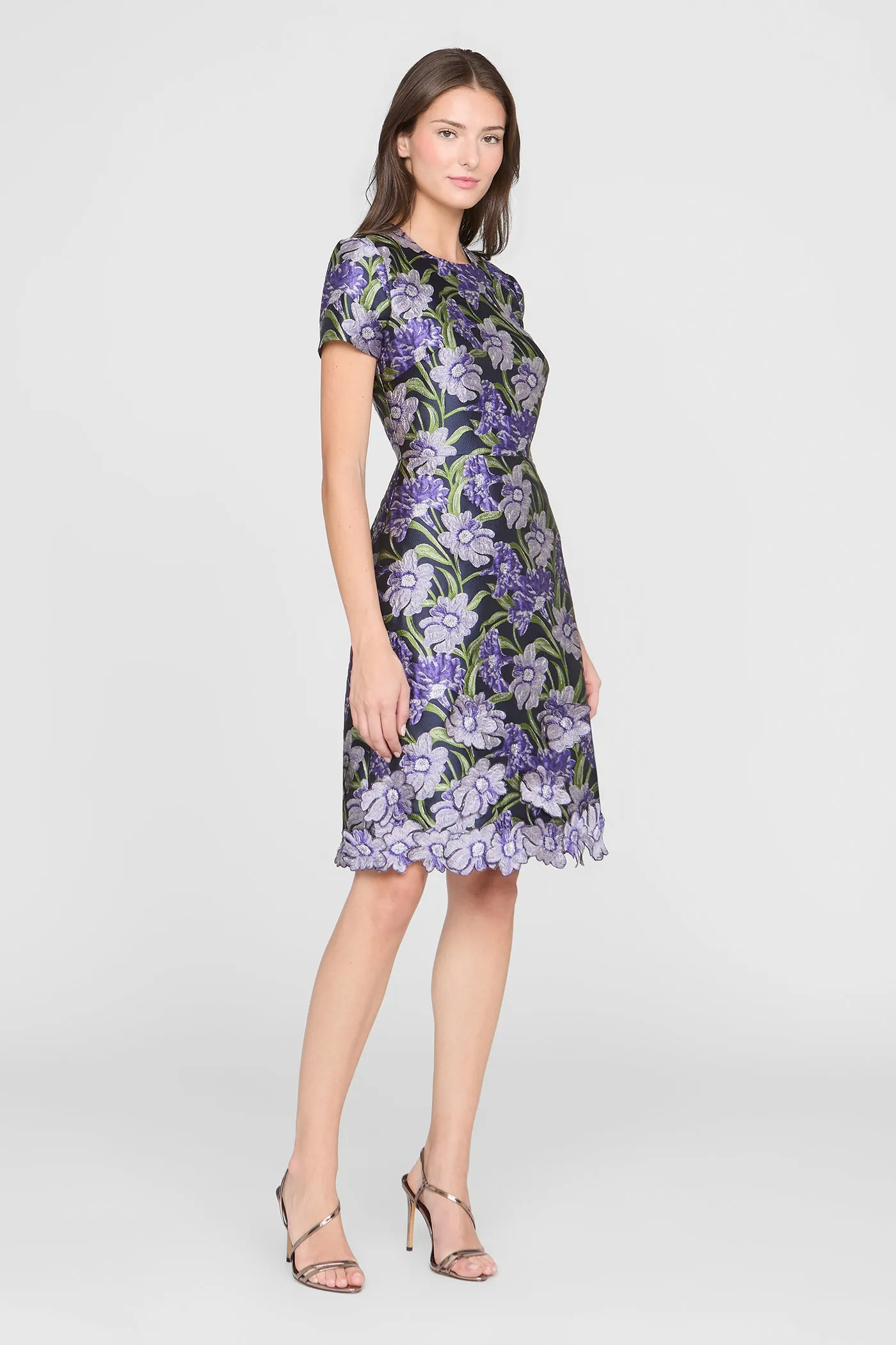 Serenza Jacquard Dress sold by Theia product image thumbnail 4