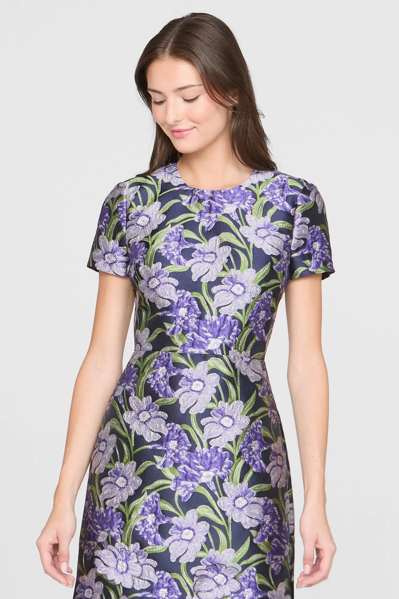 Serenza Jacquard Dress sold by Theia product image thumbnail 5