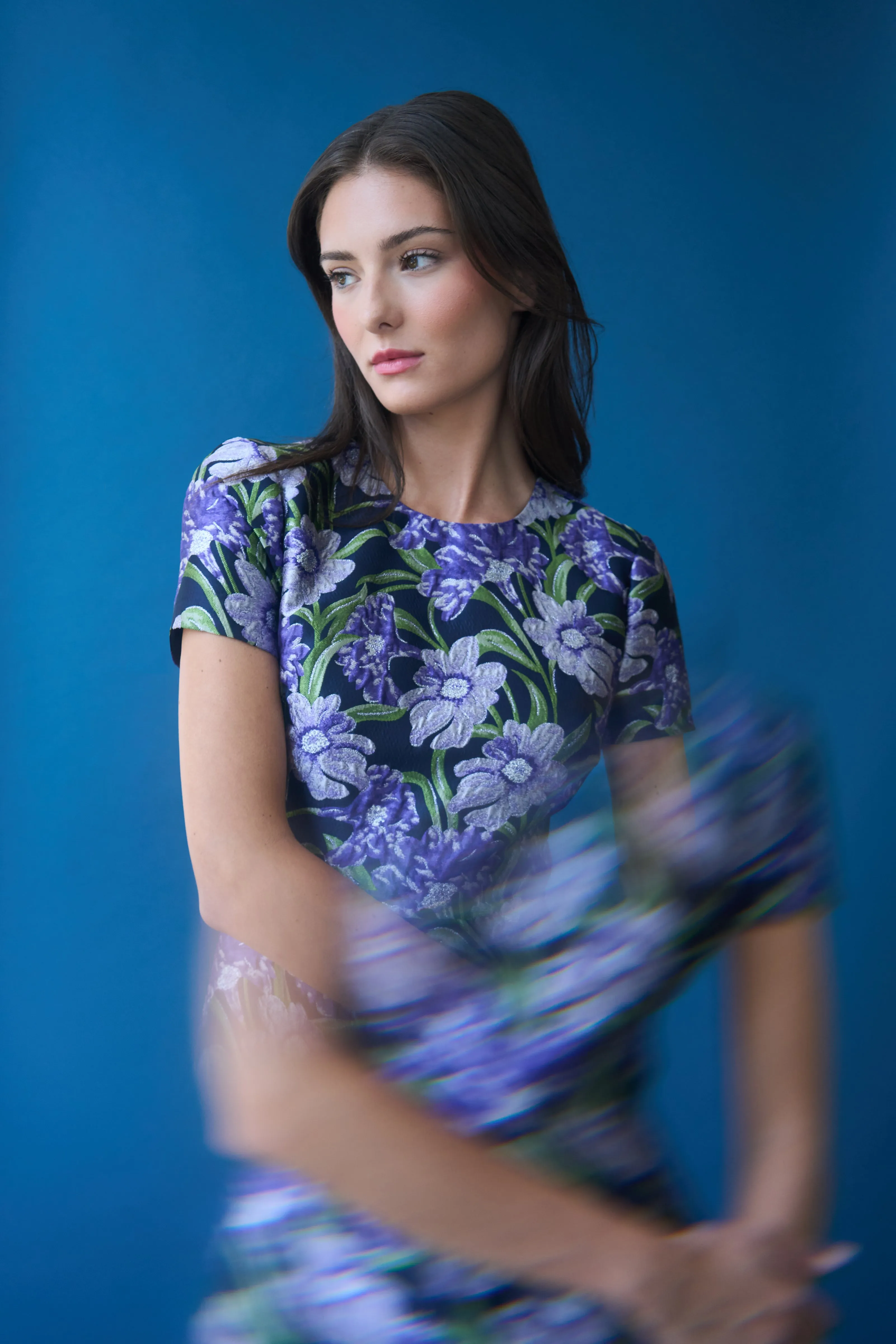 Serenza Jacquard Dress sold by Theia product image thumbnail 2