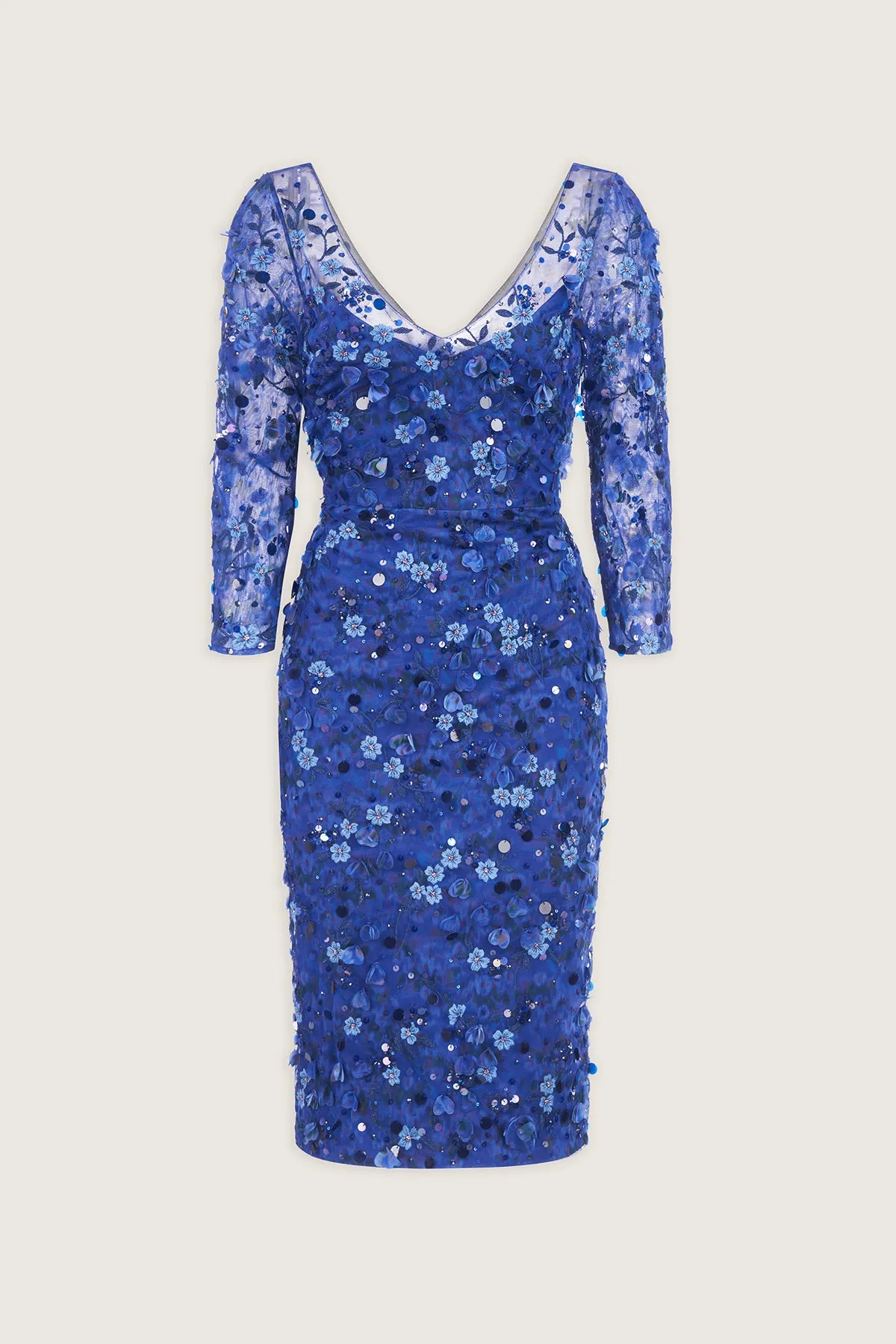 Elodie V Neck Beaded Dress sold by Theia product image thumbnail 5