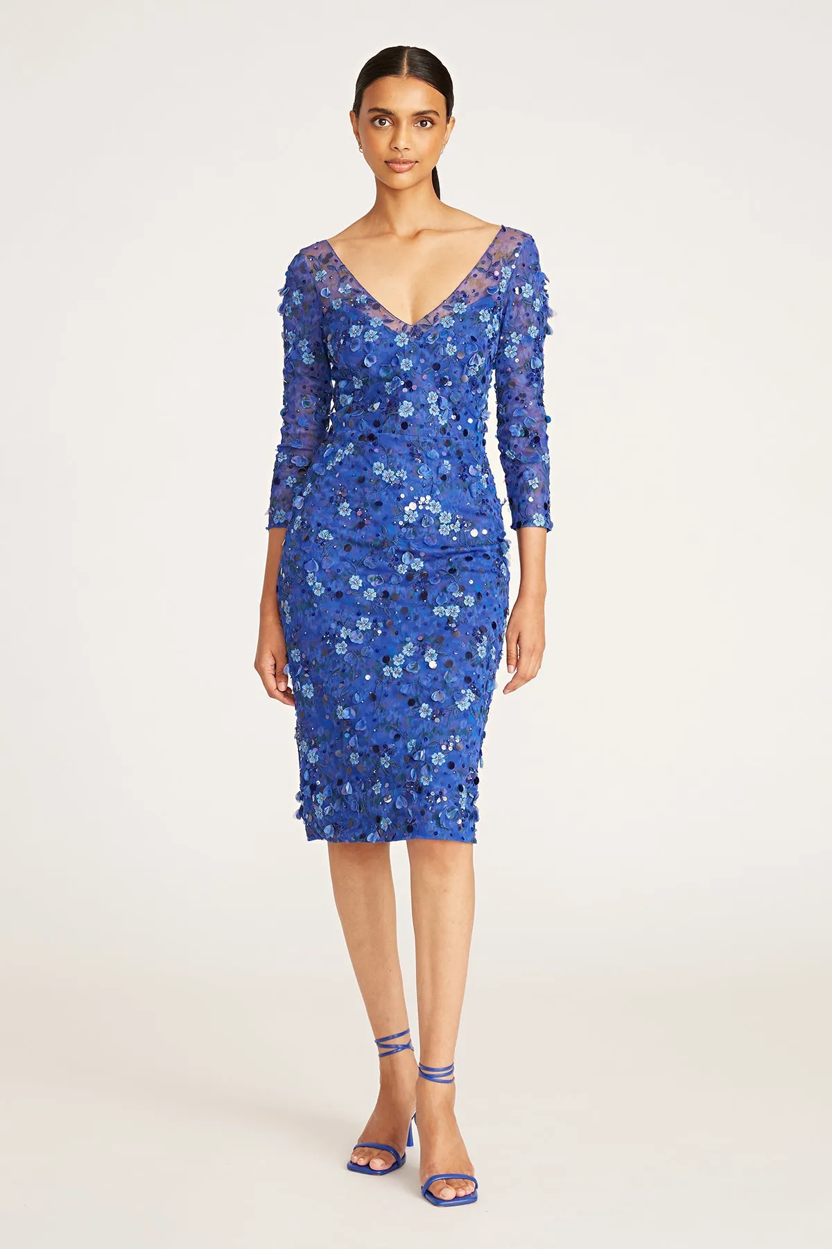 Elodie V Neck Beaded Dress sold by Theia