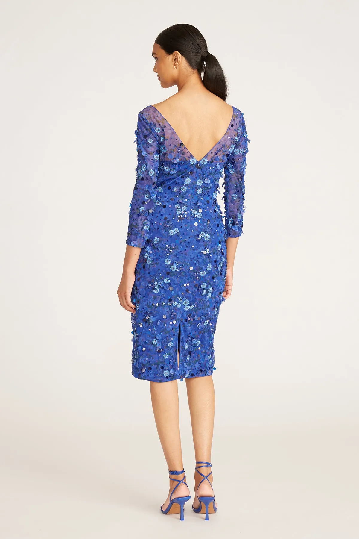 Elodie V Neck Beaded Dress sold by Theia product image thumbnail 2