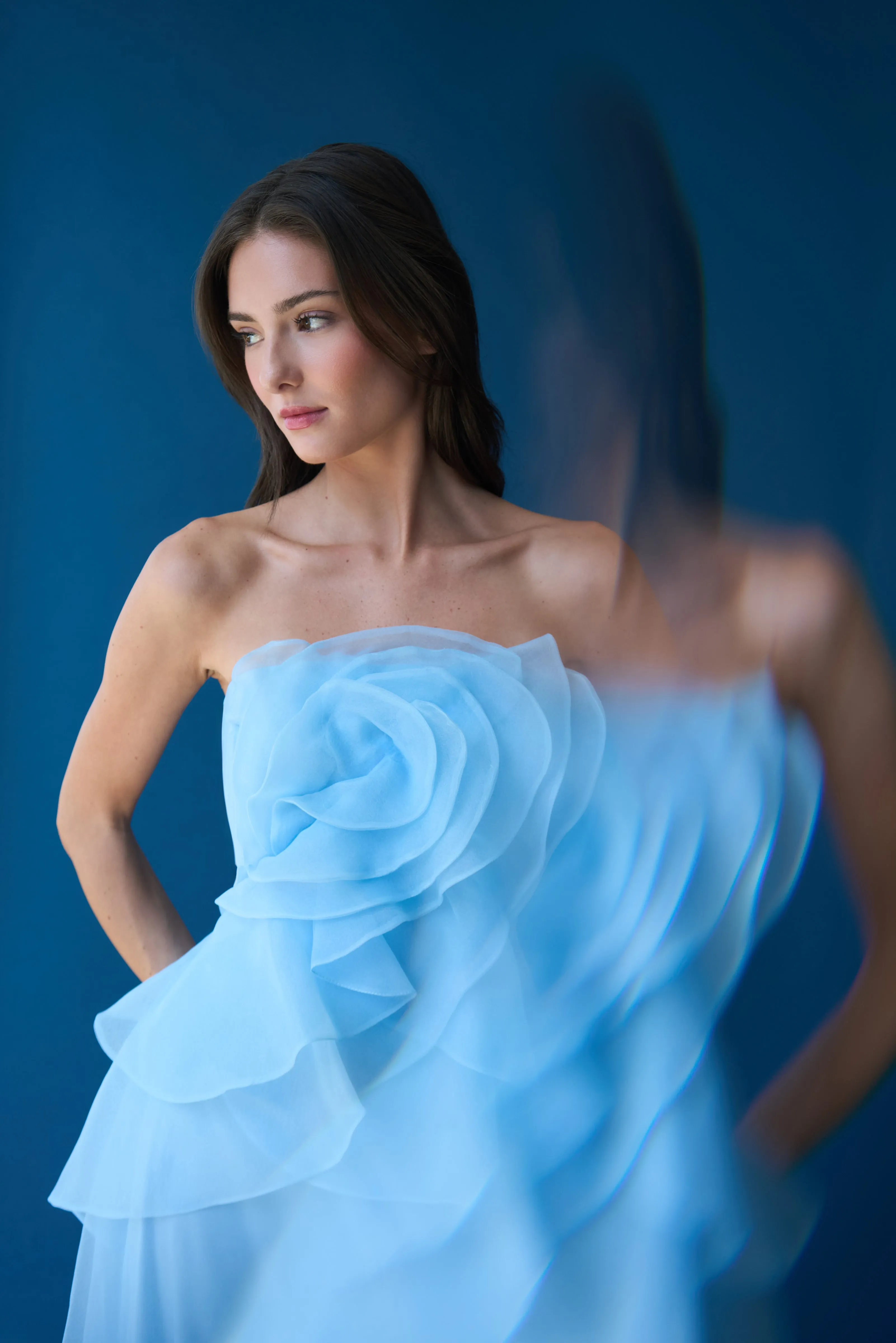 Gilda Draped Rose Gown sold by Theia product image thumbnail 2