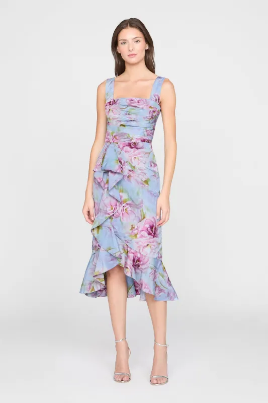 Livia Printed Taffeta Dress sold by Theia