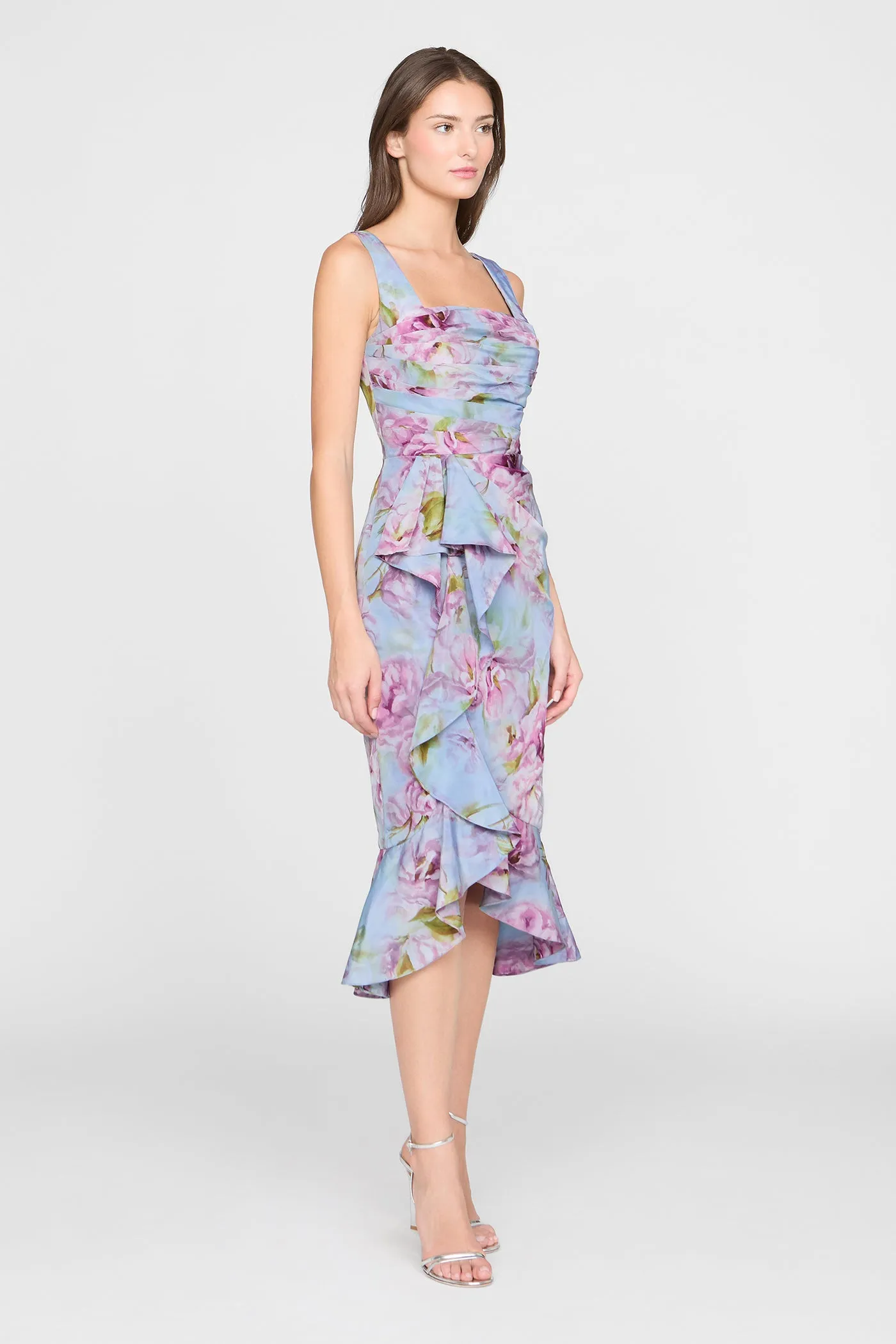 Livia Printed Taffeta Dress sold by Theia product image thumbnail 5