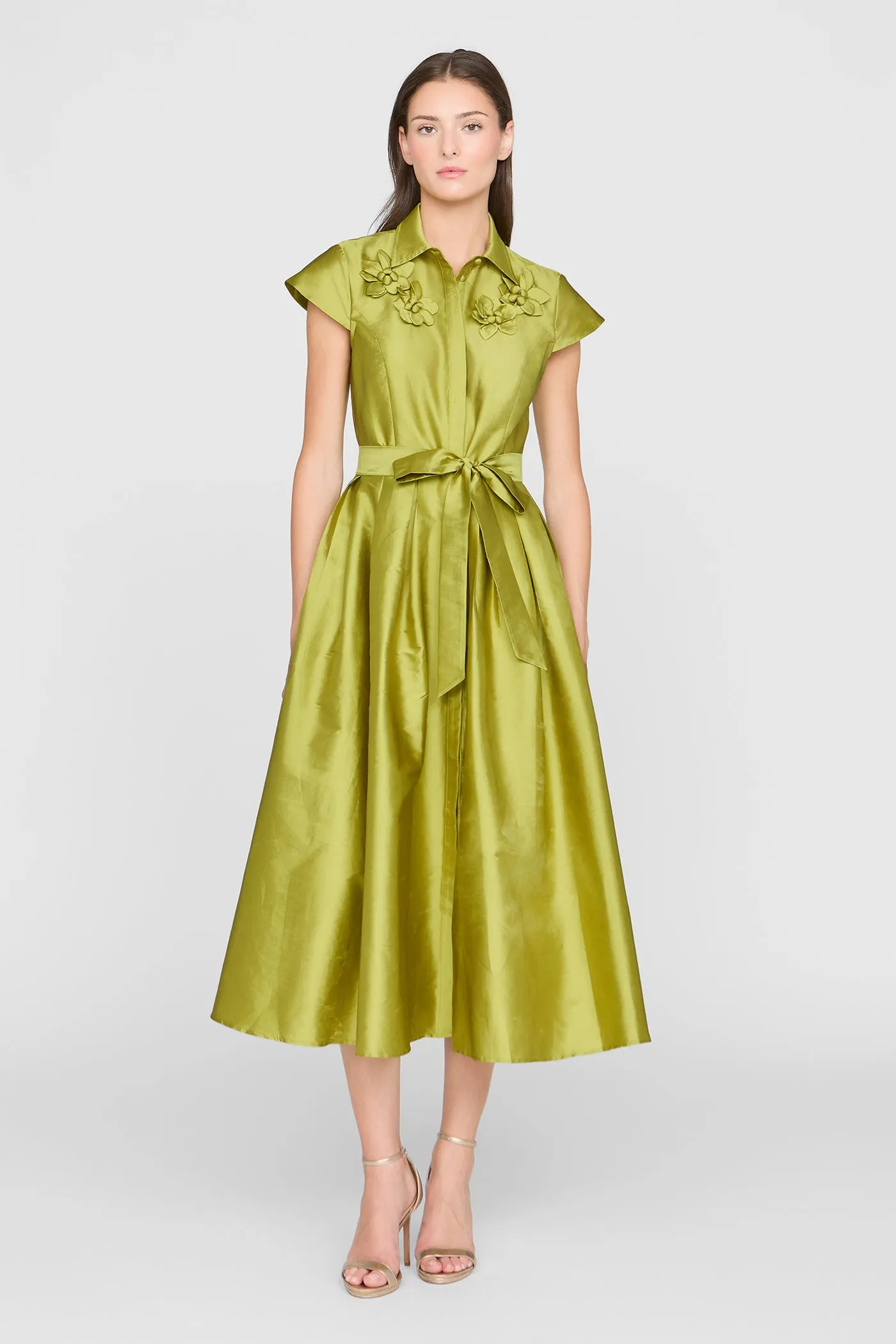 Vada Taffeta Shirt Dress sold by Theia