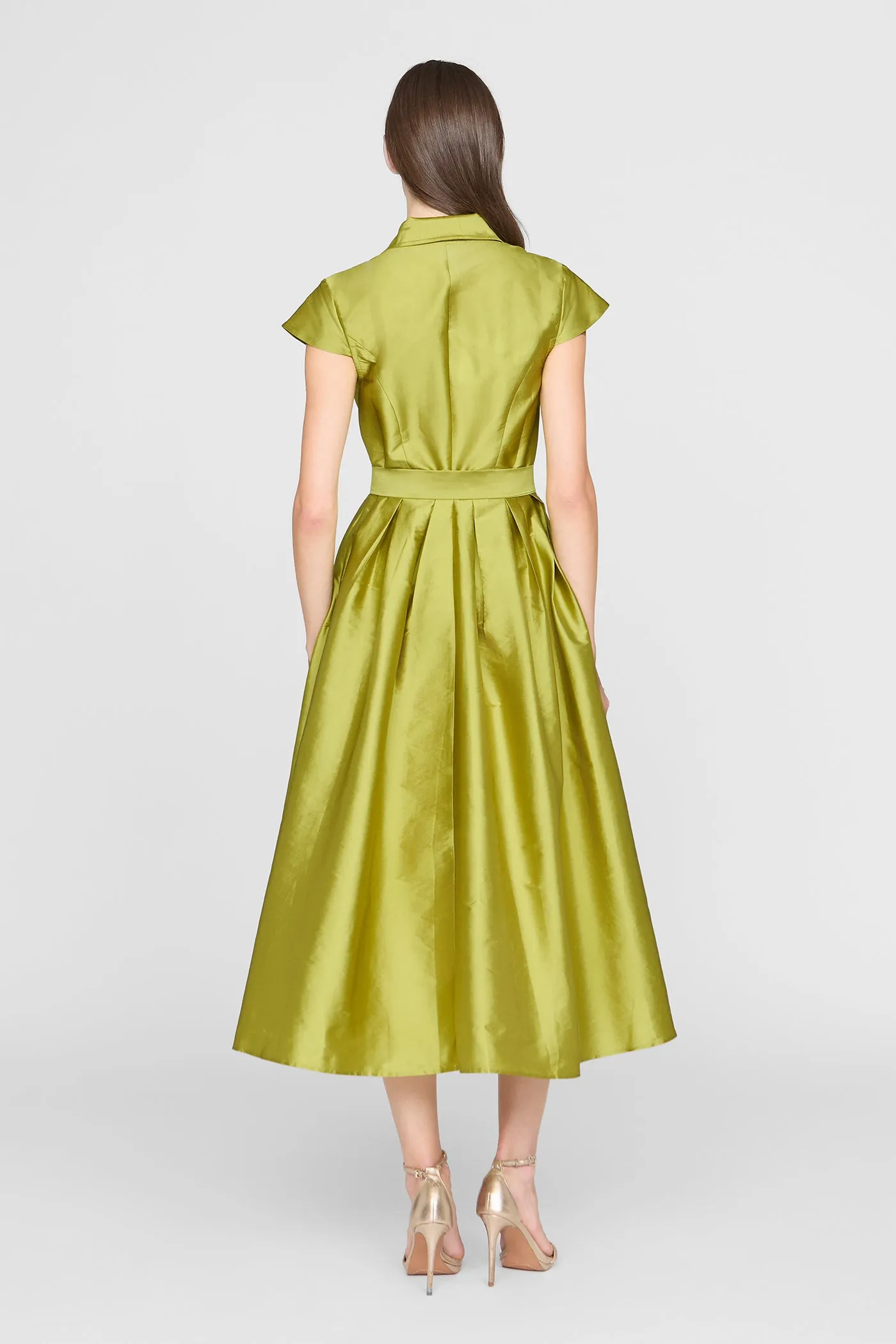 Vada Taffeta Shirt Dress sold by Theia product image thumbnail 3