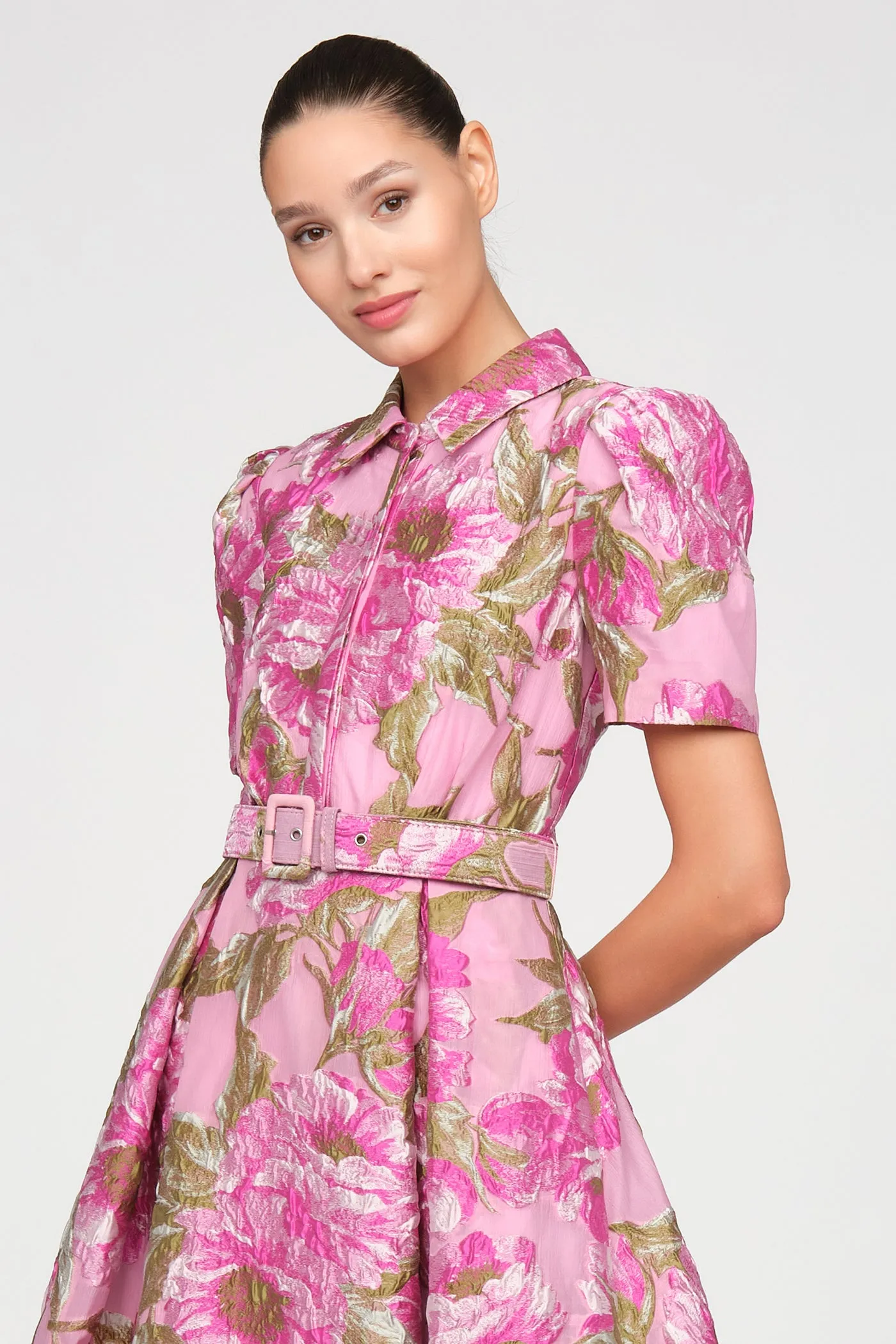Abba Jacquard Dress sold by Theia product image thumbnail 2