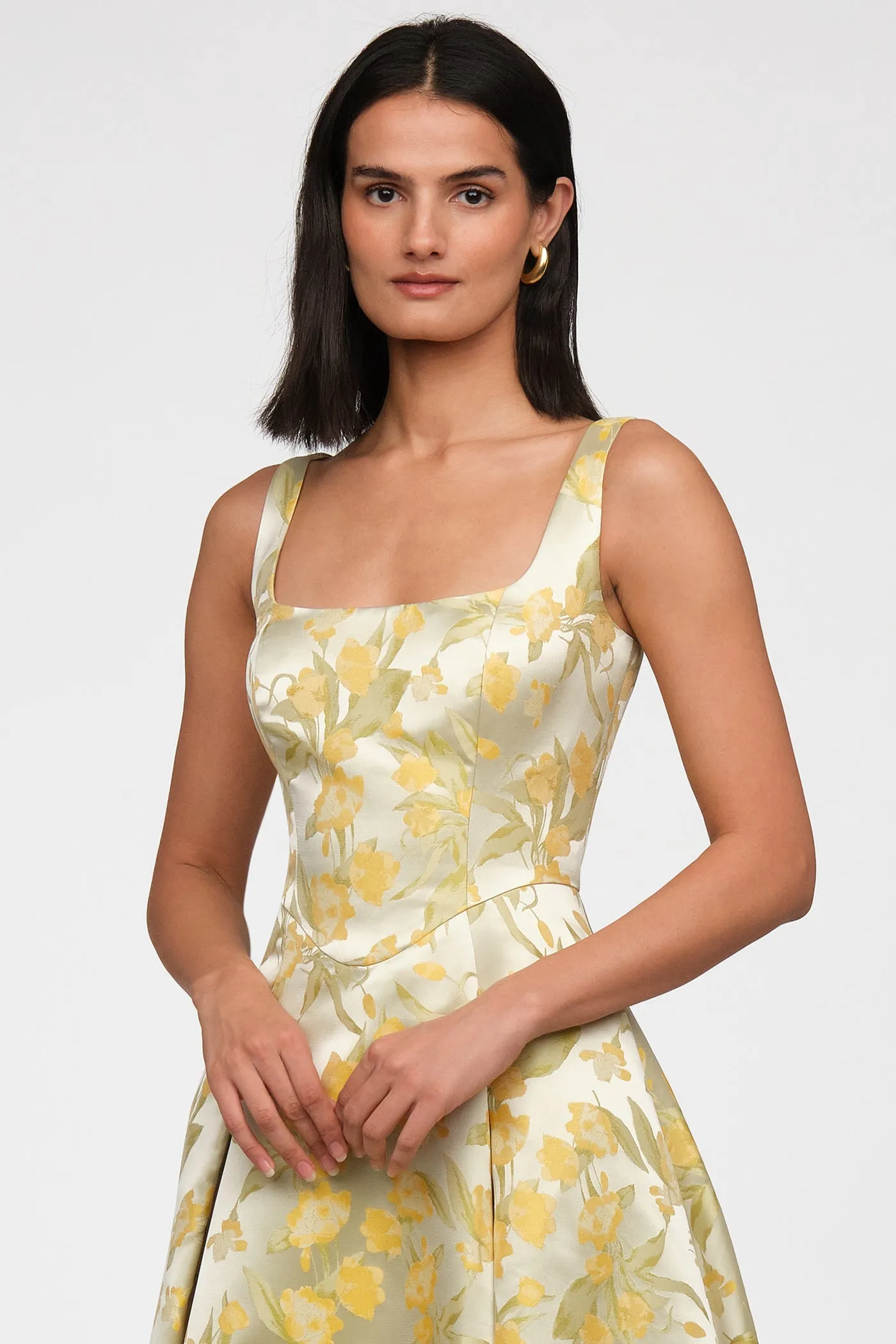 Julie Basque Waist Dress sold by Theia product image thumbnail 4