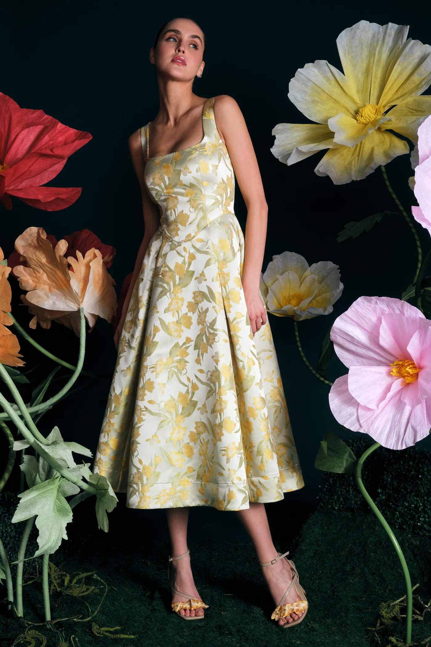 Julie Basque Waist Dress sold by Theia product image thumbnail 2