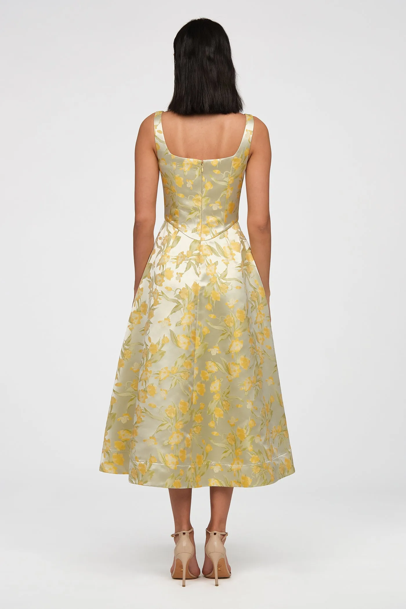 Julie Basque Waist Dress sold by Theia product image thumbnail 3